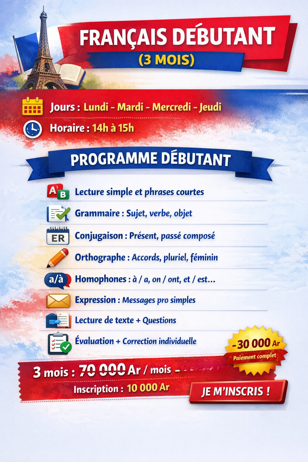 Cours francais debutant